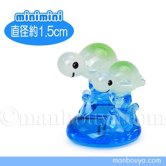 カメ グッズ 雑貨 ガラス細工 ミニチュア 置物 水族館 お土産 ミニミニ波乗りペア かめ ビブロ