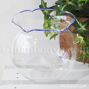 金魚鉢 ガラス おしゃれ インテリア雑貨 かわいい 小型 直径95mm ブルー  まんぼう屋ドットコム