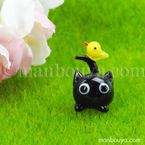 黒猫 グッズ ネコ 置物 ガラス細工 ミニチュア 雑貨 フォーカート