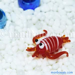 カニ グッズ ガラス細工 ミニチュア 雑貨 海の生き物 グラススクエア