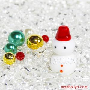 雪だるま ミニチュア ガラス細工 クリスマス 飾り グラススクエア ゆき