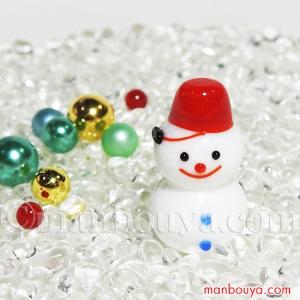 雪だるま ミニチュア ガラス細工 クリスマス 飾り グラススクエア ゆき