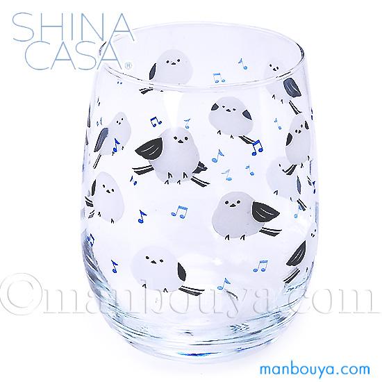 シマエナガ グッズ かわいい グラス ガラス食器 シーナカーサ 腰丸タンブラー