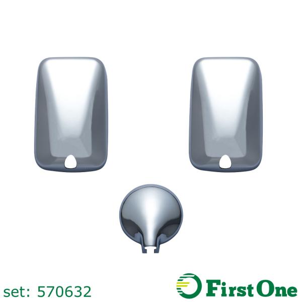 トラック メッキミラーカバーセット ふそうNEWキャンター 3点セット 標準車　2t車用 トラック用...