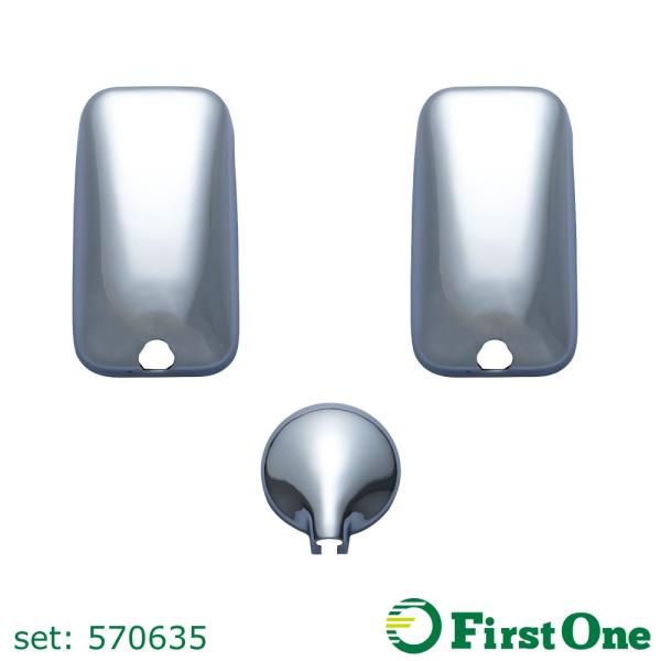 トラック メッキミラーカバーセット ふそうNEWキャンター 3点セット ワイド車　2t車用 トラック...