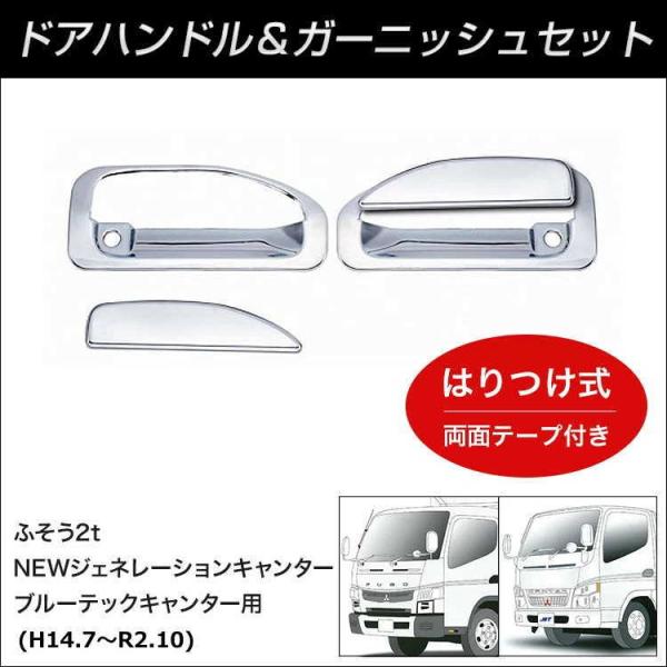 JETドアハンドルメッキカバー ふそう２ｔNEWジェネキャンター【トラック用品】