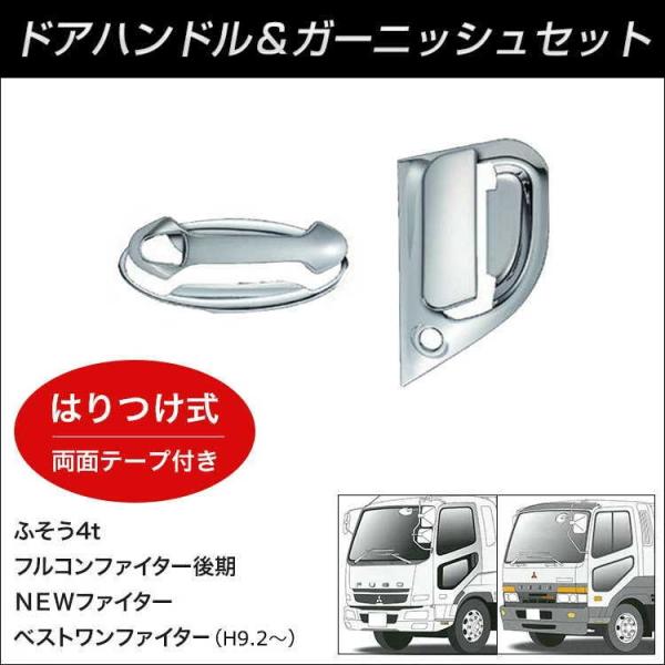 JETドアハンドルメッキカバー ふそう４ｔフルコンファイター/ＮＥＷファイター/ベストワンファイター...