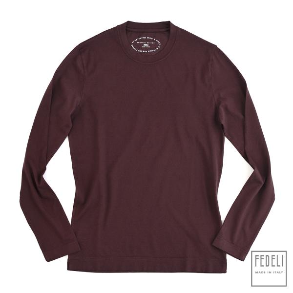 【 SALE 】FEDELI フェデーリ ・GIZA オーガニックコットン クルーネック ロングスリ...