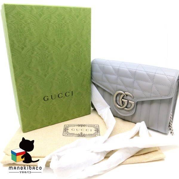 グッチ GUCCI  未使用 GG マーモント スモール チェーン ショルダーバッグ カルテッド グ...