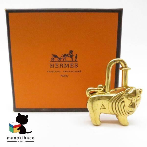 エルメス HERMES  ライオン カデナ チャーム ゴールド アフリカ 1997年限定  アクセサ...