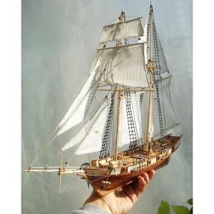 プラモデル 組み立て式 戦艦 ハーヴェイ ヨットモデルキット 1847 1/96スケール 船 帆船 ボート ヨット 木製 模型 モデルキット｜manemaaa