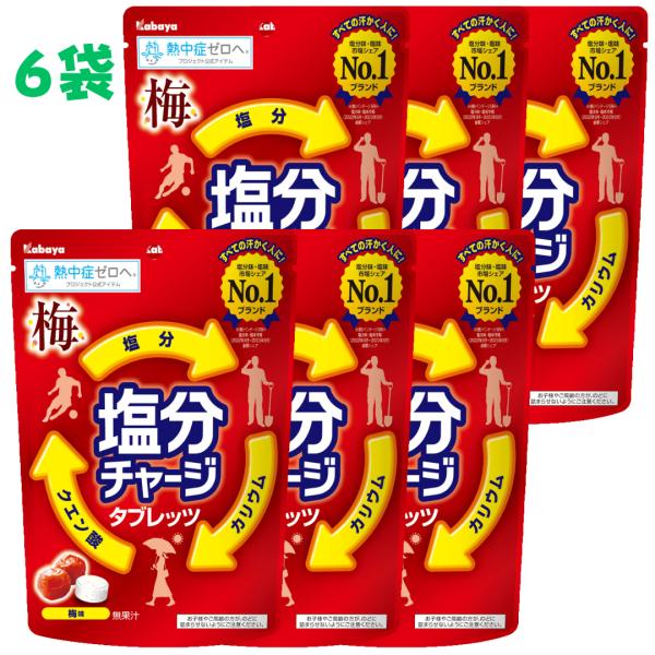 カバヤ 塩分チャージタブレッツ 梅味 81g 6個