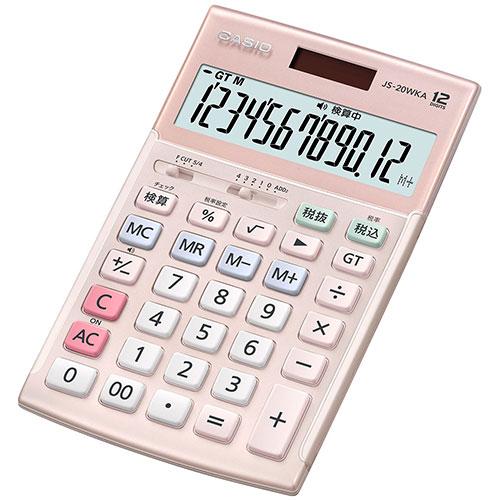 カシオ計算機 CASIO 実務電卓(検算タイプ) ジャストタイプ12桁 ピンク JS-20WKA-P...