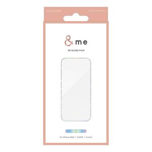 エレコム iPhone 15 &me ガラスフィルム フレーム付き 高透明 PM-A23AFLGFARR｜mangerou
