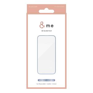 エレコム iPhone 15 &me ガラスフィルム フレーム付き 高透明 PM-A23AFLGFBUM｜mangerou