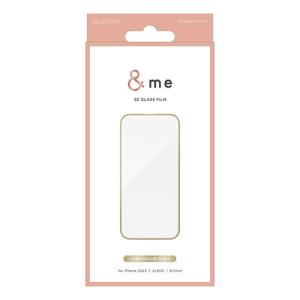 エレコム iPhone 15 &me ガラスフィルム フレーム付き 高透明 PM-A23AFLGFGD｜mangerou