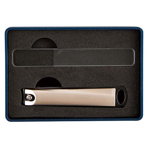 指先光るネイルケアセット 〔爪切り(約80×18×20mm)・ネイルポリッシャー(約90×13×4m...