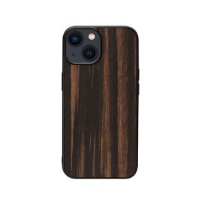 Man & Wood 天然木ケース for iPhone 14 Ebony  背面カバー型 I23621i14｜mangerou