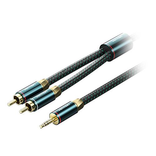 VENTION 3.5mm Male to 2RCA Male オーディオケーブル 8m グリーン ...