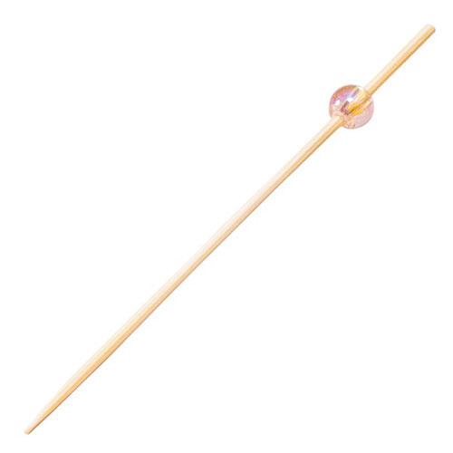 〔50本入×5セット〕 ヤマコー 用美 業務用 ビーズ串9cm 桃 yamaco21602X5