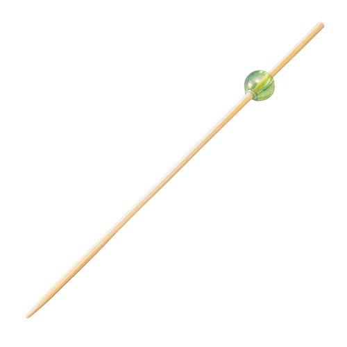 〔50本入×5セット〕 ヤマコー 用美 業務用 ビーズ串9cm 緑 yamaco21604X5