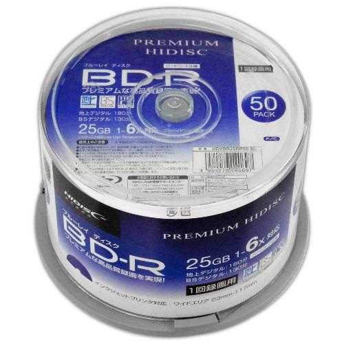 6個セット PREMIUM HIDISC BD-R 1回録画 6倍速 25GB 50枚 スピンドルケ...