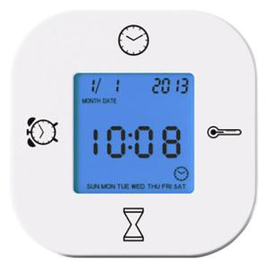 アリアス 多機能デジタル回転置時計 ホワイト ACBE34WH