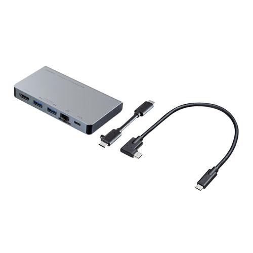 サンワサプライ USB Type-C ドッキングハブ HDMI LANポート搭載 USB-3TCH1...