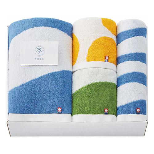 今治名工 タオルセット 〔バスタオル60×120cm・フェイスタオル33×80cm・ウォッシュタオル...