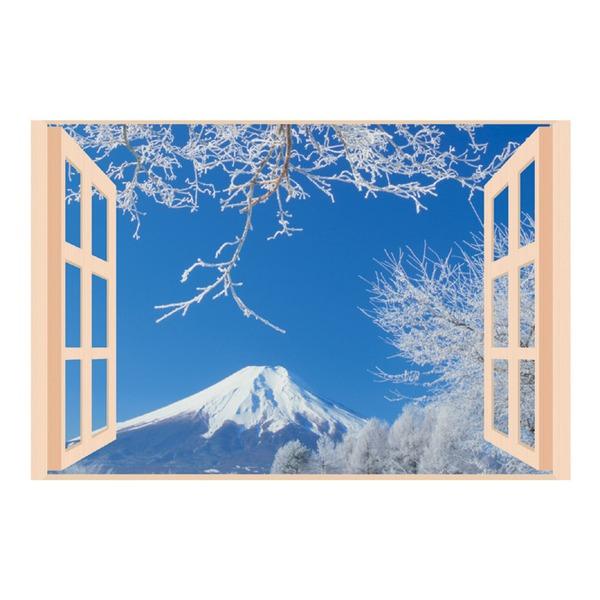 お風呂のポスター 縦51.5×横72.8cm 四季彩 雪富士 タックシール付き 貼りなおし可 日本製...