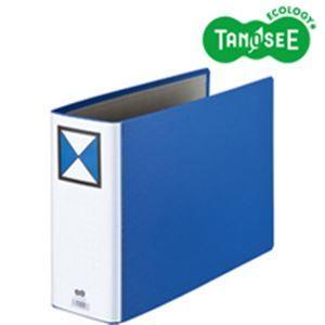 (まとめ)両開きパイプ式ファイル A4-E 80mmとじ 青 10冊