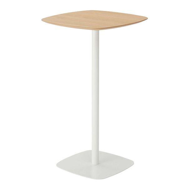 カウンターテーブル ハイテーブル 約幅60×奥行60×高さ102.5cm ホワイト スチール 組立品...