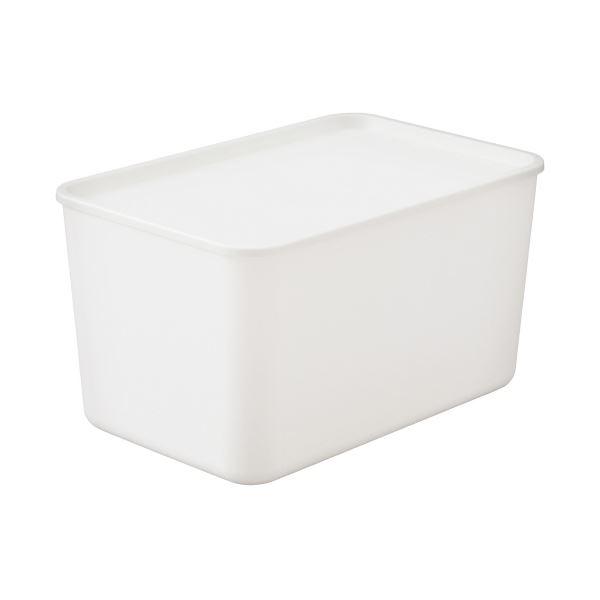 (まとめ)アイリスオーヤマ フタ付き積み重ねボックス45D ホワイト(×3セット)
