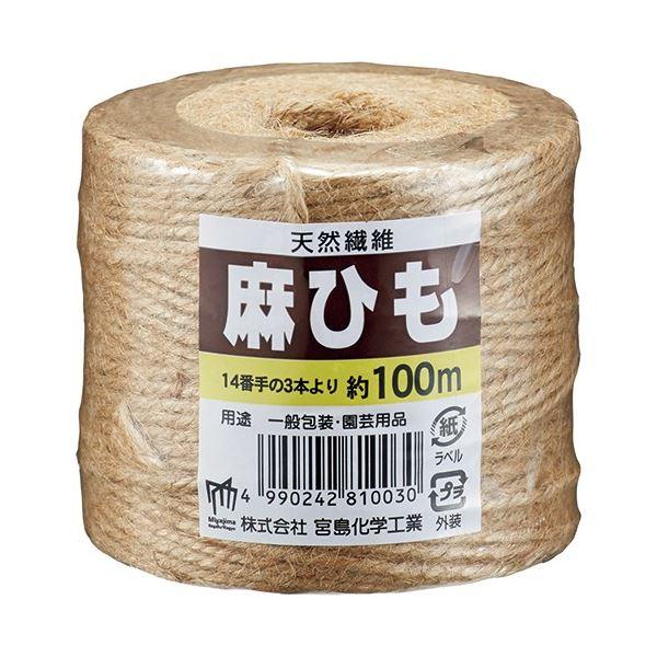 〔まとめ〕 宮島化学工業 麻ひも 100m巻 Y003 〔×5セット〕