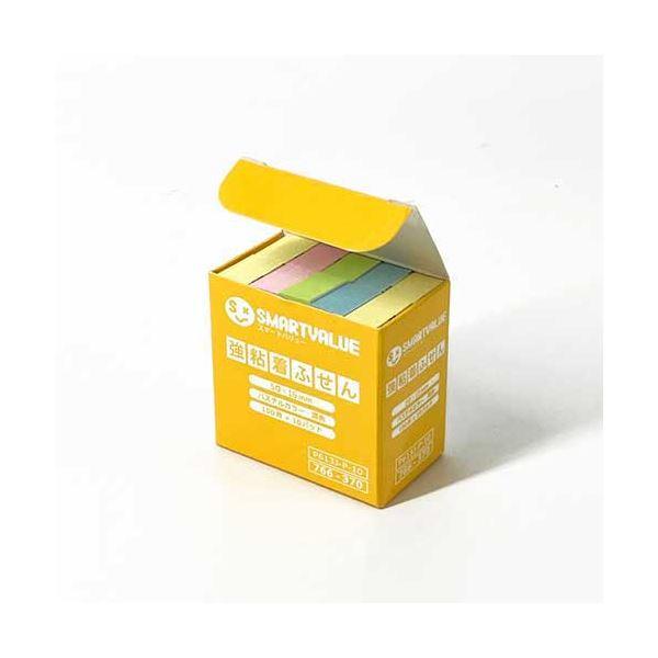 〔まとめ〕 スマートバリュー 強粘着ふせんパステル50*15 P613J-P-10 〔×5セット〕