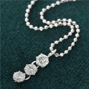 純プラチナ 0.25ct3ストーンダイヤモンドペンダント/ネックレス