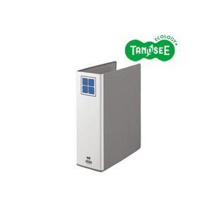 (まとめ)TANOSEE 片開きパイプ式ファイルE A4タテ 80mmとじ グレー 10冊