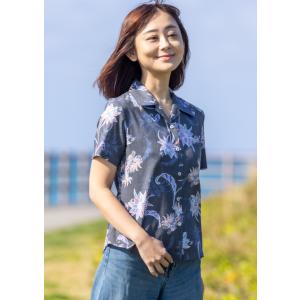 かりゆしウェア シーサー月下美人 オープンシャ...の詳細画像2
