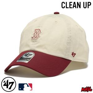 47 キャップ CLEAN UP クリーンナップ ボストン・レッドソックス CRINKLE NYLON サンドストーン / カーディナル 15173448 レッド クリンクルナイロン