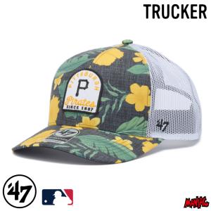 47 キャップ P TRUCKER トラッカー ピッツバーグ・パイレーツ BEACH SIDE ブラック 14920292 ビーチサイド 花柄 ボタニカル フラワー