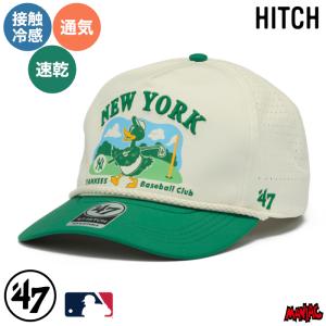 47 キャップ NY HITCH ヒッチ brrr Pro ニューヨーク・ヤンキース ELEVATED GREENS 接触冷感 吸水速乾 チョーク 14920331 オフホワイト/グリーン