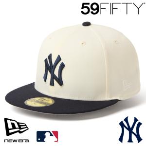 ニューエラ NY キャップ 59FIFTY NEWERA MLB 2-Tone ニューヨーク・ヤンキース クロームホワイト/ネイビー 15137365 ツートーン