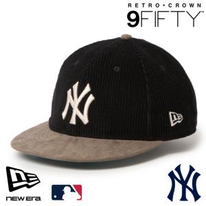 ニューエラ NY キャップ RC 9FIFTY NEWERA MLB レザーストラップ Corduroy コーデュロイ ニューヨーク・ヤンキース ブラック グレー 15136888