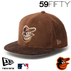 ニューエラ O 鳥 キャップ 59FIFTY NEWERA MLB Corduroy コーデュロイ ボルティモア・オリオールズ ブラウン ダークブラウン 15137394
