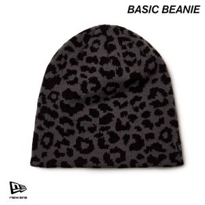 ニューエラ ニット帽 ビーニー NEWERA ベーシック ビーニー レオパード ダークグレー/ブラック 15119772 ニットキャップ