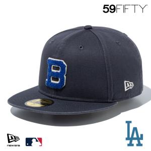 ニューエラ B キャップ 59FIFTY NEWERA MLB Chenille Patch シェニールパッチ ロサンゼルス・ドジャース グラファイト 15228773 サガラ刺繍