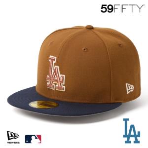 ニューエラ LA キャップ 59FIFTY NEWERA MLB Deep Autumn ディープオータム ロサンゼルス・ドジャース トーステッドピーナッツ/ネイビー 15137382