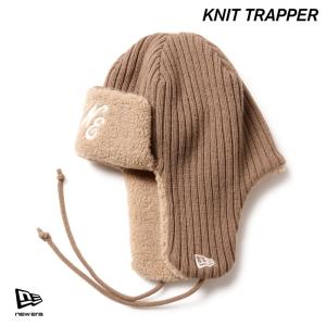 ニューエラ LA ニット帽 ビーニー NEWERA ニット トラッパー リブニット クラシックロゴ ベージュ イヤーフラップ グレー ボア 15119648