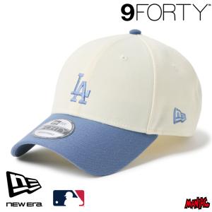ニューエラ LA キャップ 9FORTY NEWERA MLB ベージュ スウェットバンド ロサンゼルス・ドジャース クロームホワイト/スレート 14744855 アジャスター