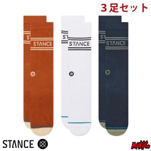 STANCE スタンス ソックス 靴下 メンズ ブランド STANCE SOCKS BASIC 3 PACK CREW+ - Indigo ３足セット｜maniac